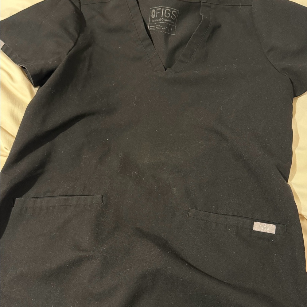 FIGS Jet Black Medical Scrub Top and pants